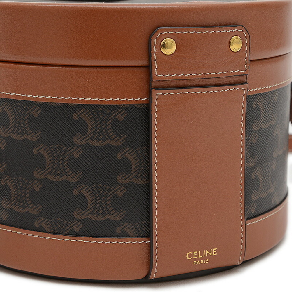 Celine Triomphe Tan Tambour Shoulder Bag Black - Picture 4 of 7